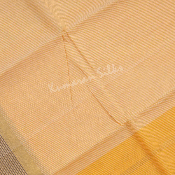 Gadwal Cotton Light Orange Striped Saree