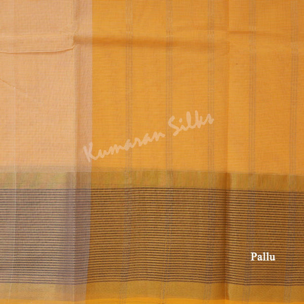Gadwal Cotton Light Orange Striped Saree