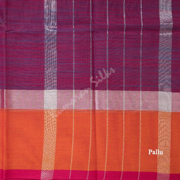 Gadwal Cotton Shot Colour Striped Saree
