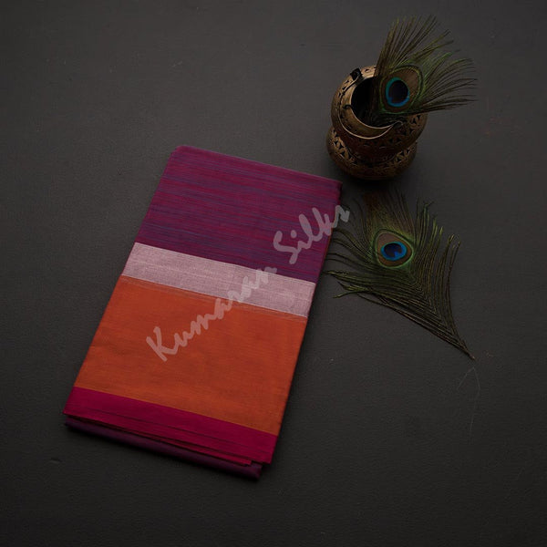 Gadwal Cotton Shot Colour Striped Saree