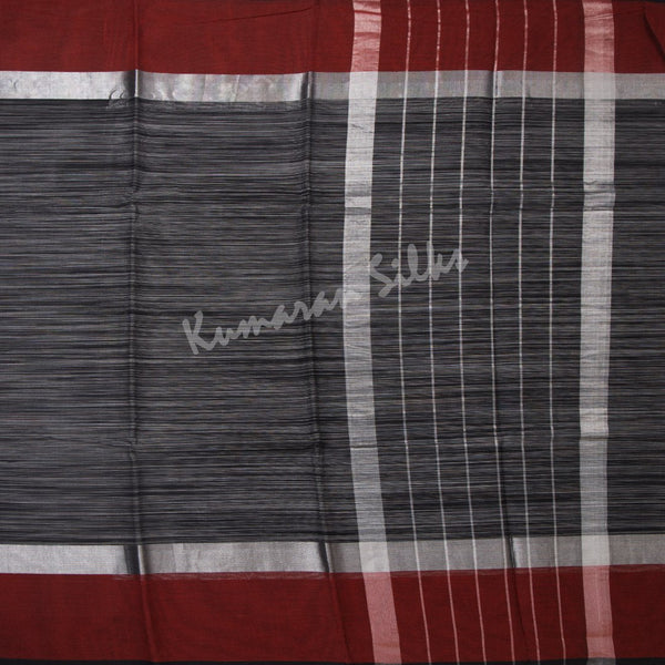 Gadwal Cotton Black Striped Saree