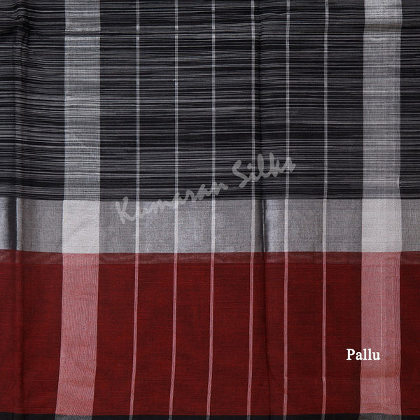 Gadwal Cotton Black Striped Saree