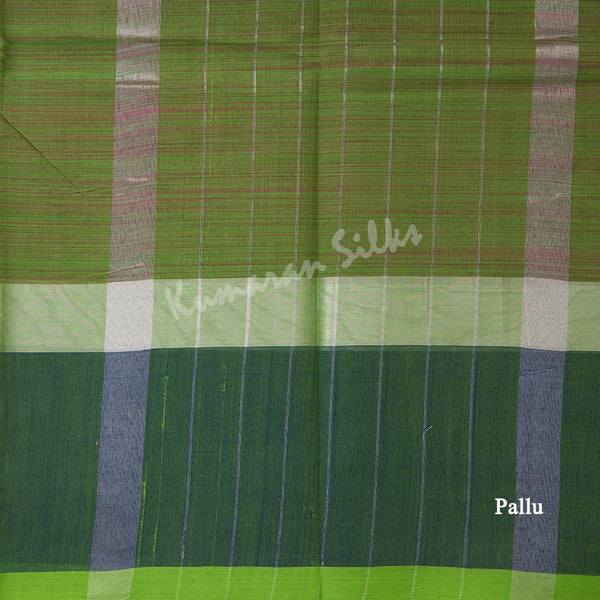 Gadwal Cotton Green Striped Saree