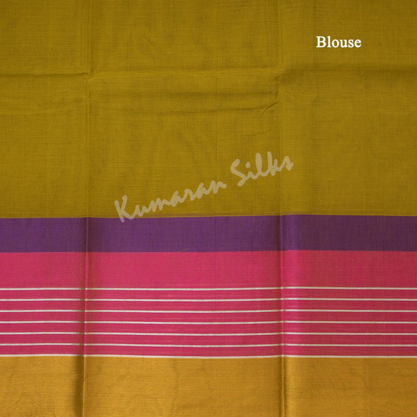 Gadwal Cotton Lime Green Plain Saree