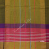 Gadwal Cotton Olive Green Plain Saree