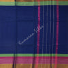 Gadwal Cotton Dark Blue Plain Saree