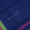 Gadwal Cotton Dark Blue Plain Saree