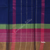 Gadwal Cotton Dark Blue Plain Saree