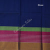 Gadwal Cotton Dark Blue Plain Saree