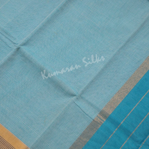 Gadwal Cotton Light Blue Striped Saree