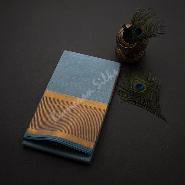 Gadwal Cotton Light Blue Striped Saree