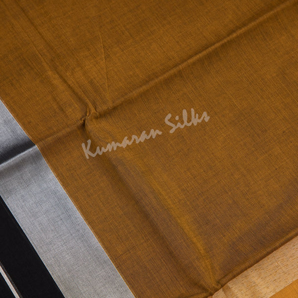 Gadwal Cotton Golden Brown Plain Saree