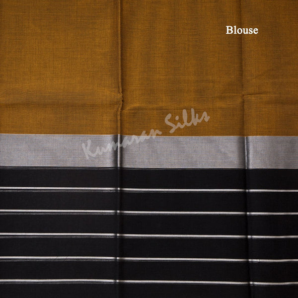 Gadwal Cotton Golden Brown Plain Saree
