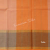 Gadwal Cotton Light Orange Striped Saree 02