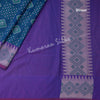 Semi Banaras Peacock Blue Zari Worked Saree