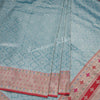 Semi Banaras Light Blue Zari Worked Saree