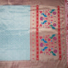 Semi Banaras Light Blue Zari Worked Saree