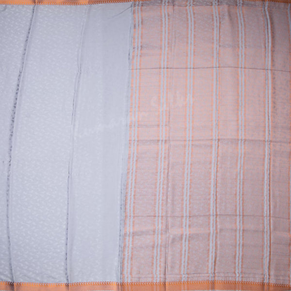 Semi Mysore Silk Grey Embossed Saree