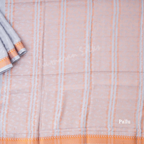 Semi Mysore Silk Grey Embossed Saree