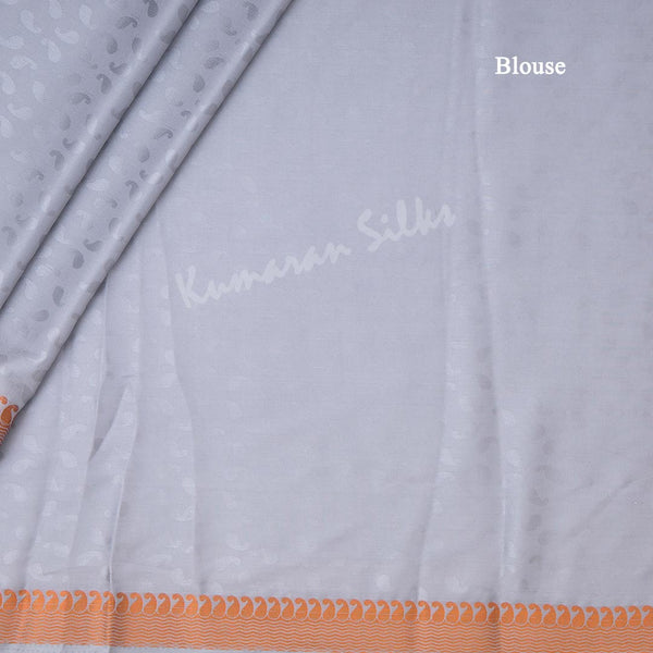 Semi Mysore Silk Grey Embossed Saree
