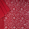 Semi Linen Red Printed Saree