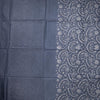 Semi Linen Grey Printed Saree 02
