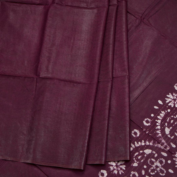 Semi Linen Wine Printed Saree