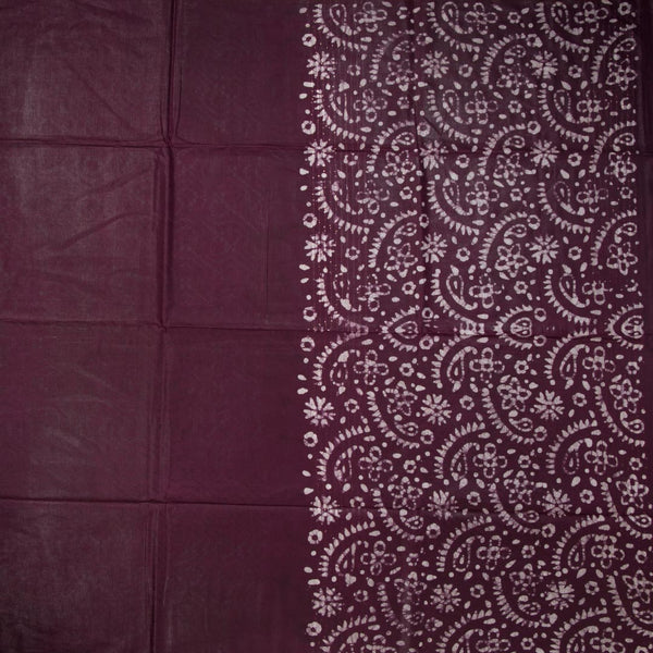 Semi Linen Wine Printed Saree