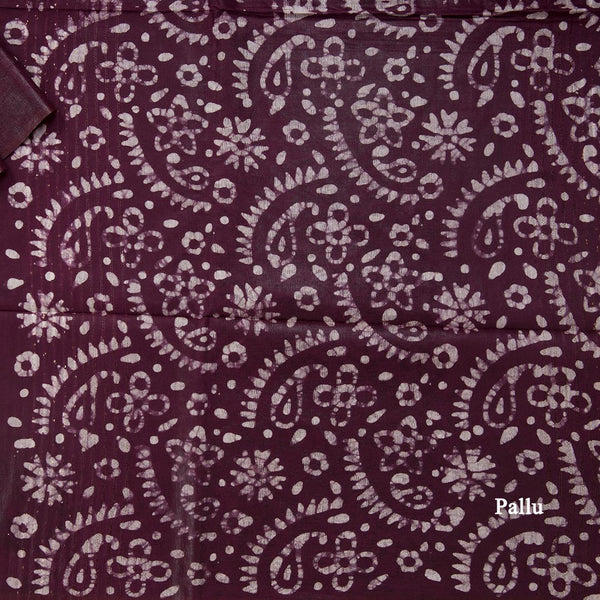 Semi Linen Wine Printed Saree
