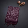 Semi Linen Wine Printed Saree