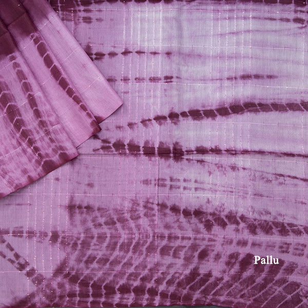 Semi Linen Wine Checked Saree