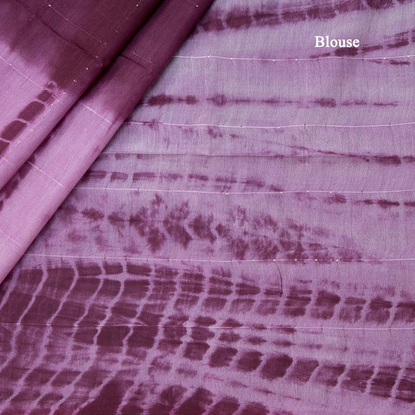 Semi Linen Wine Checked Saree