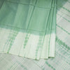 Semi Linen Light Green Checked Saree