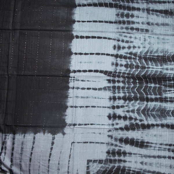 Semi Linen Black Checked Saree
