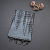 Semi Linen Black Checked Saree