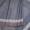 Semi Linen Grey Printed Saree 03