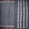 Semi Linen Grey Printed Saree 03
