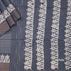 Semi Linen Grey Printed Saree 03
