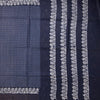Semi Linen Navy Blue Printed Saree 04
