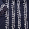 Semi Linen Navy Blue Printed Saree 04