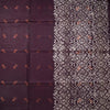 Semi Linen Wine Printed With Zari Worked Saree