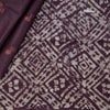 Semi Linen Wine Printed With Zari Worked Saree