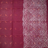 Semi Linen Dark Pink Printed With Zari Worked Saree