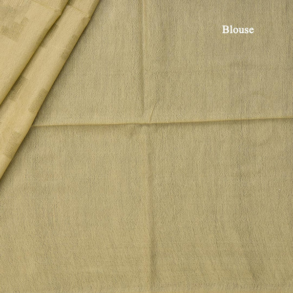 Semi Linen Light Olive Green Printed Saree