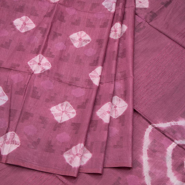 Semi Linen Rosewood Pink Printed Saree