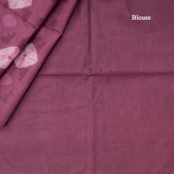 Semi Linen Rosewood Pink Printed Saree