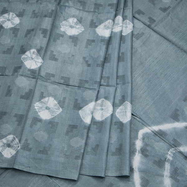 Semi Linen Grey Printed Saree 04