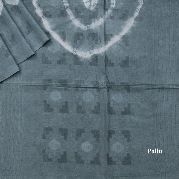 Semi Linen Grey Printed Saree 04