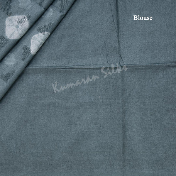 Semi Linen Grey Printed Saree 04