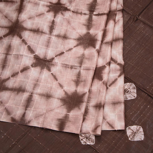 Semi Linen Coffe Brown Printed Saree